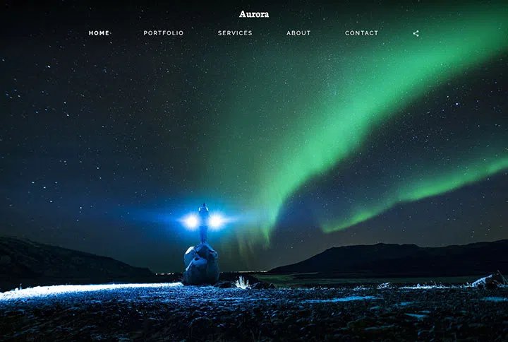 Aurora breeze photography website template